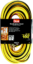 CORD EXTENSION 100' 12/3 125V YLW/BLACK - Cords